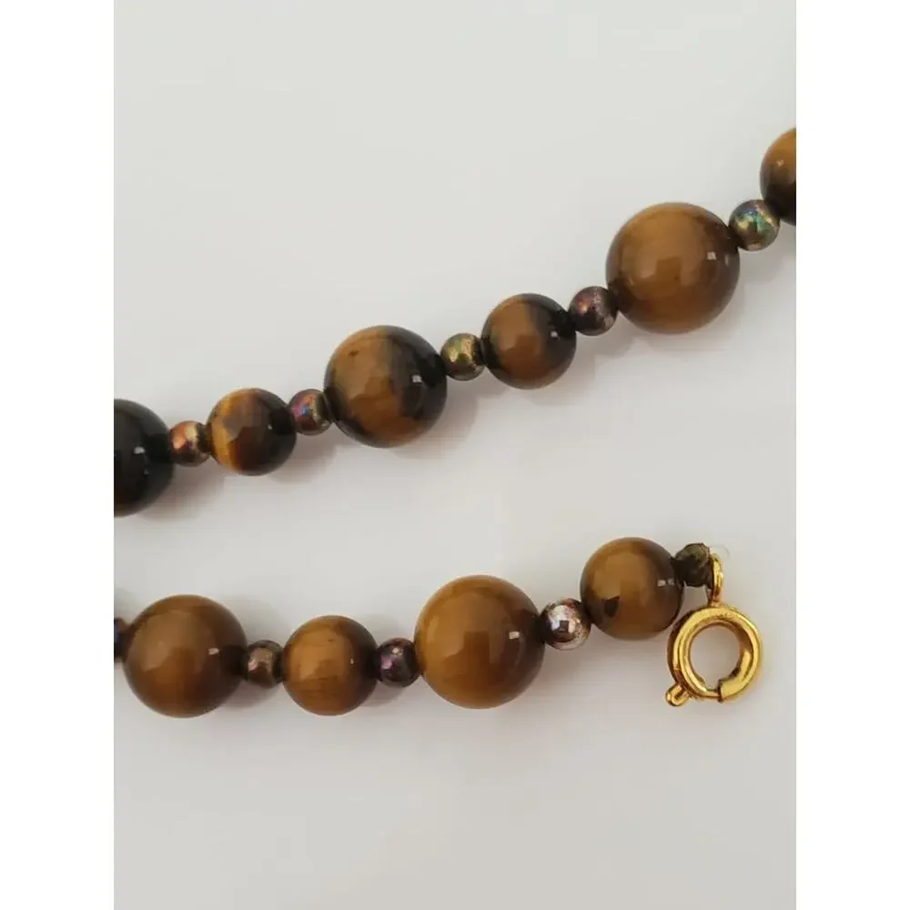 Vintage Tiger Eye Beaded Necklace